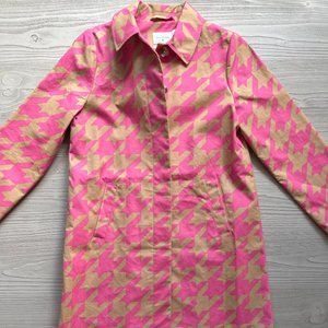 Isaac Mizrahi for Target Pink Houndstooth Trench Coat (Small)